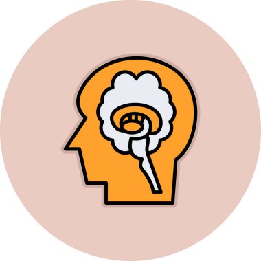 İnsan beyni ikonu. Web için beyin vektör simgelerinin özet çizimi