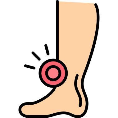 ayak bacak simgesi renk dış hat vektörü