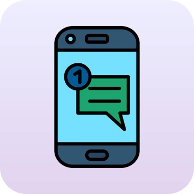 Sohbet mesajı simgesi, vektör illüstrasyon tasarımı