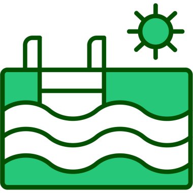 Yeşil su simgesinin vektör illüstrasyonu