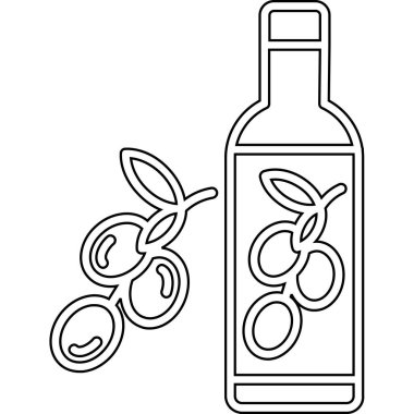 Şarap şişesi ve meyve ikonu