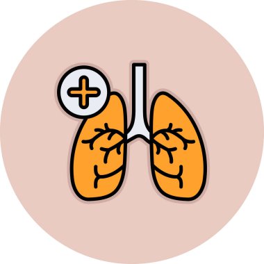 akciğer simgesi vektör illüstrasyonu