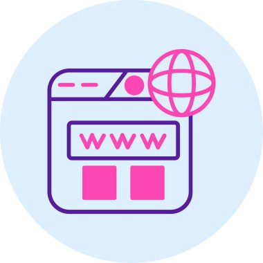 Tarayıcı ağı. Web simgesi basit illüstrasyon