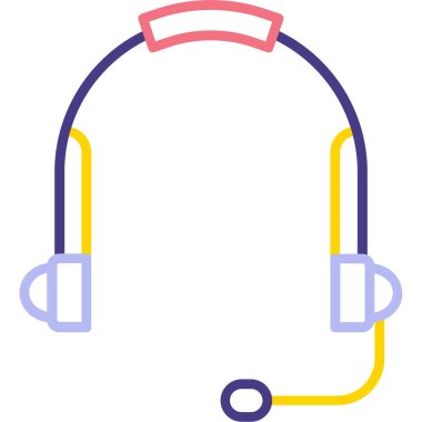 kulaklık web simgesi basit illüstrasyon