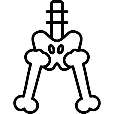 kafatası ve kemik simgesi, vektör illüstrasyonu