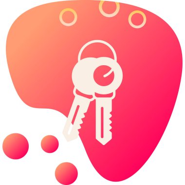 Kalp simgesi olan bir anahtarın vektör illüstrasyonu