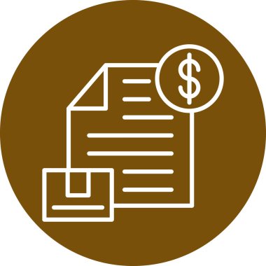 Dolar işareti olan bir kağıt belgenin vektör simgesi