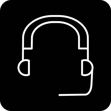 Kulaklık ikonu, vektör illüstrasyonu. düz tasarım biçimi