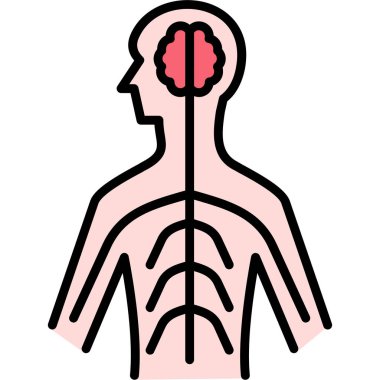 Beyin anatomisi ikonu vektör illüstrasyonu