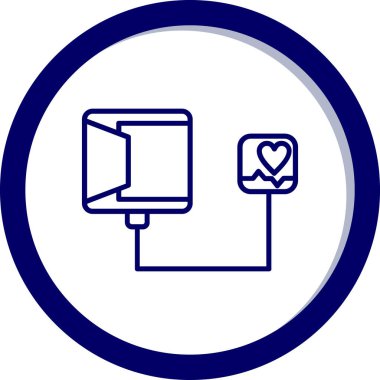 kalp sembollü bilgisayar ekranı, basit ağ simgesi