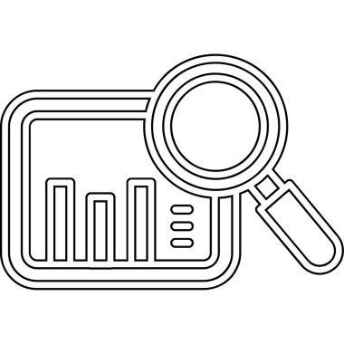 Büyütme cam vektör çizimi ile veri analizi