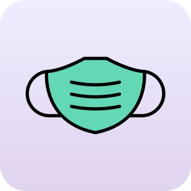 Tıbbi maske simgesinin vektör illüstrasyonu