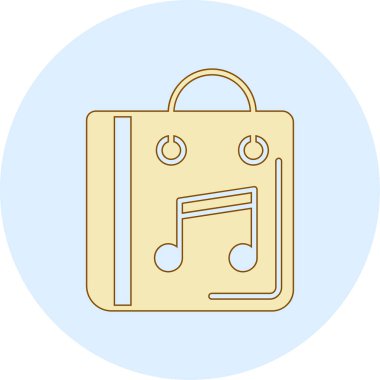 müzik çantası simgesi modada izole edilmiş