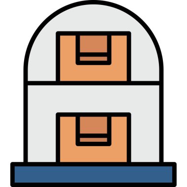 Bina. Web simgesi basit illüstrasyon