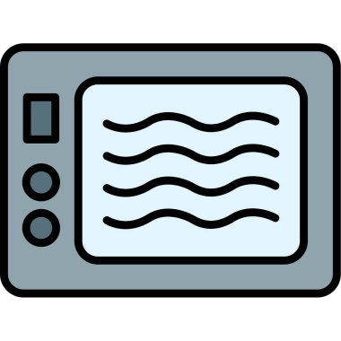 Klima ikonu. Ana hatlı klima vektör simgesi rengi düz izole