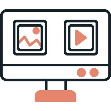 video simgesi. Web için basit görüntü vektör simgeleri çizimi