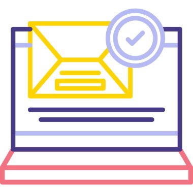 dizüstü posta simgesi vektör illüstrasyonu