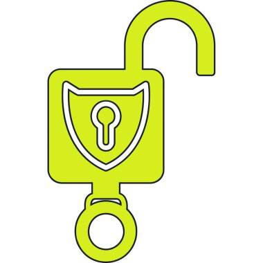 Asma kilit. Web simgesi vektör illüstrasyonu