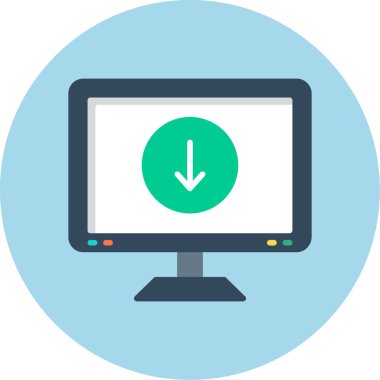 bilgisayar ekranı vektör simgesi modern düz çizim tasarımı