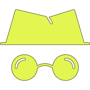 çizgi film gözlüğü simgesi, vektör illüstrasyonu