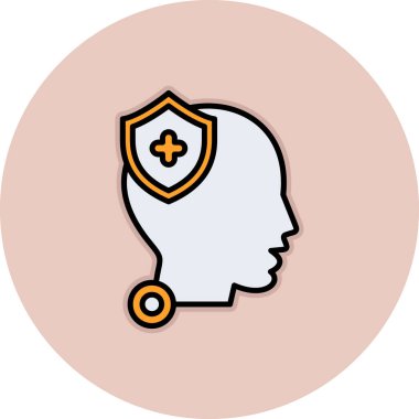 İnsan başı simgesi, vektör illüstrasyon tasarımı