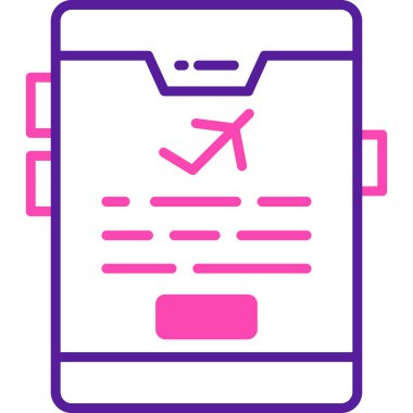 Uçuş rezervasyon bilgilerini gösteren tablet