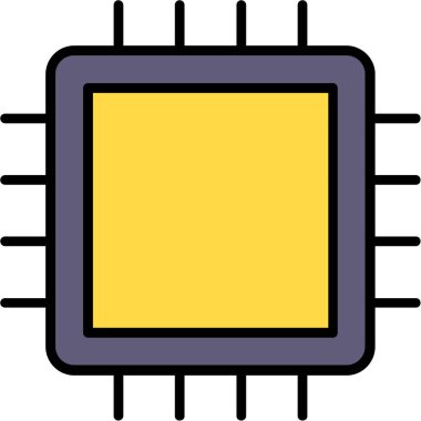 İşlemci. Web simgesi basit illüstrasyon