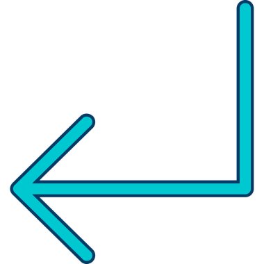 Sol ok kontur vektör simgesi