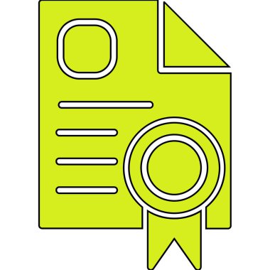 Sertifika ikonu vektör illüstrasyonu