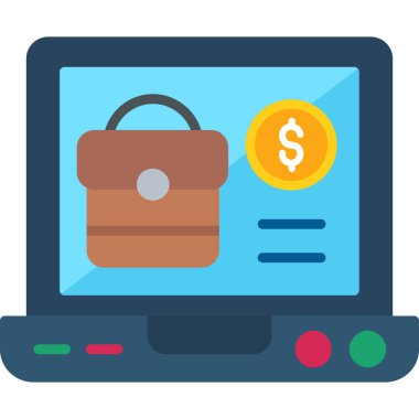 Cüzdan vektör illüstrasyon tasarımı ile bilgisayar monitörü