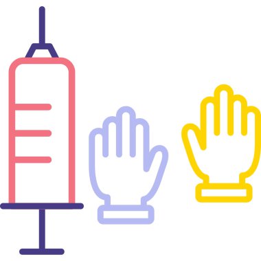 Çizgi Eldivenleri simgesi beyaz arkaplanda izole edildi. Olağanüstü bir spor. Spor malzemeleri. Renkli taslak konsepti. Vektör.