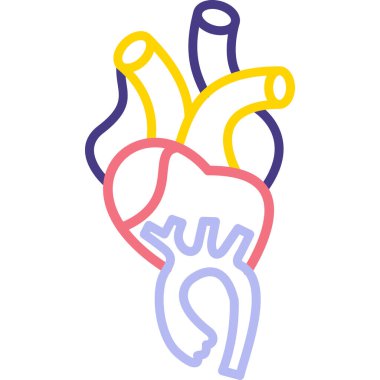 Diş ikonu vektör illüstrasyon grafik tasarımlı insan kalbi