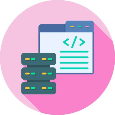 Düz biçimli web geliştirme kodlama simgesi