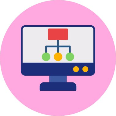 Monitör. Web simgesi basit illüstrasyon