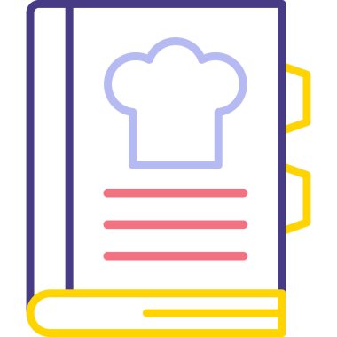 Kitap şefi. Web simgesi basit illüstrasyon