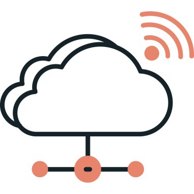 Bulut ağı. Web simgesi basit illüstrasyon