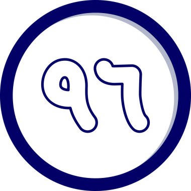 Mavi ve beyaz çizgi film ikonunun vektör çizimi