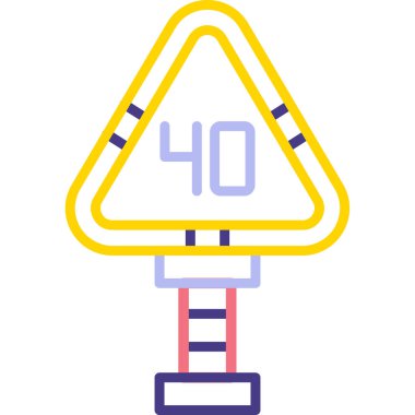 Yol trafik işareti simgesi vektör illüstrasyon tasarımı