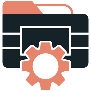 dişli klasörü simgesi. vektör illüstrasyonu