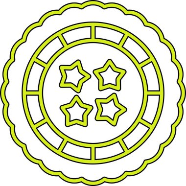 Sarı çelenkli bir yıldızın vektör çizimi