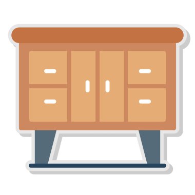 mobilya renkli vektör simgesi