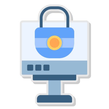 Güvenlik kilidi. vektör illüstrasyonu basit tasarım