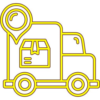 dağıtım kamyonu ikonu vektör çizimi