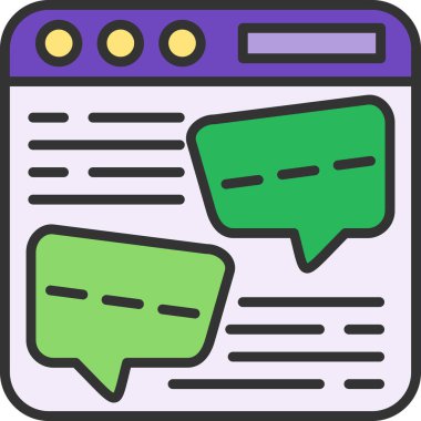 Konuş. Web simgesi basit illüstrasyon