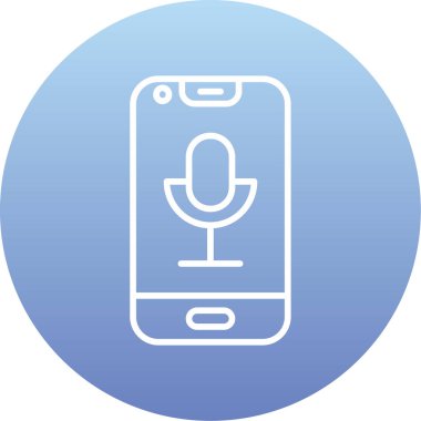 Mikrofon. Web simgesi basit illüstrasyon