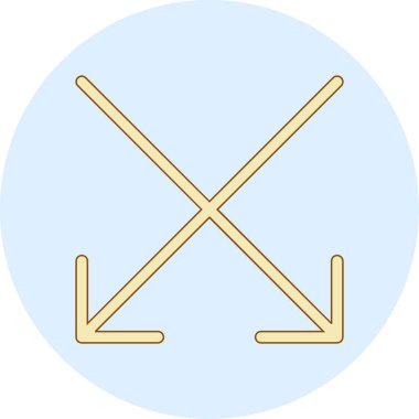 Çapraz okların modern simgesinin vektör illüstrasyonu