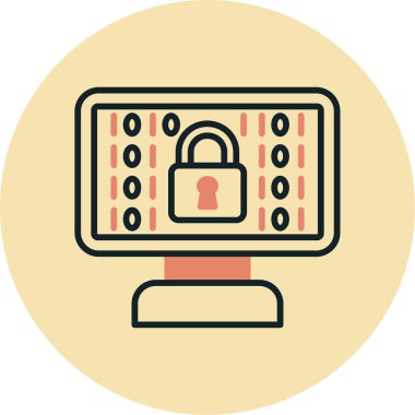 Siber Güvenlik Vektör Simgesi Tasarımı