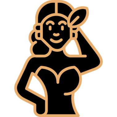 Kafasında ve kulağında kahverengi kulakları olan bir kız.