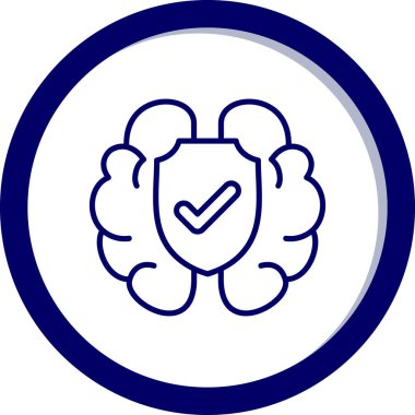 Beyin. Web simgesi basit illüstrasyon