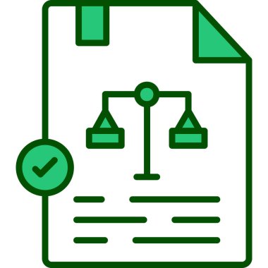 Yeşil bir belge simgesinin vektör illüstrasyonu